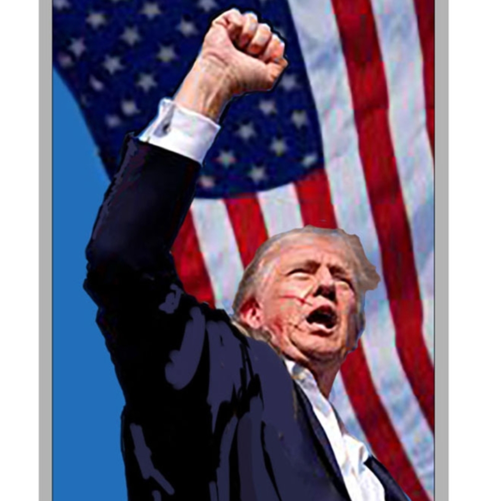 1 oz Troy Colorized Silver Bar "Trump Fight" .999 Fine Silver Bar